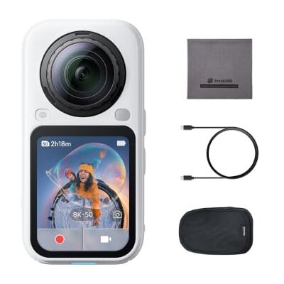 Insta360 X6 Branco ártico câmara 360 8K com sensores 1/1,1'' Câmara de ação, 2 sensores quadrados personalizados de 1/1,1", chip triplo IA, lente substituível 2.0, 140 min de vídeo 8K Insta360 X6 Branco ártico câmara 360 8K com sensores 1/1,1'' Câmara de ação, 2 sensores quadrados personalizados de 1/1,1", chip triplo IA, lente substituível 2.0, 140 min de vídeo 8K