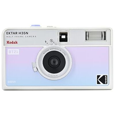 Kodak EKTAR H35N Câmara de filme de meio fotograma, 35 mm, reutilizável, sem focagem, função de lâmpada, filtro de estrela, lente revestida (película e bateria não incluídas) (Edição BT21) Kodak EKTAR H35N Câmara de filme de meio fotograma, 35 mm, reutilizável, sem focagem, função de lâmpada, filtro de estrela, lente revestida (película e bateria não incluídas) (Edição BT21)