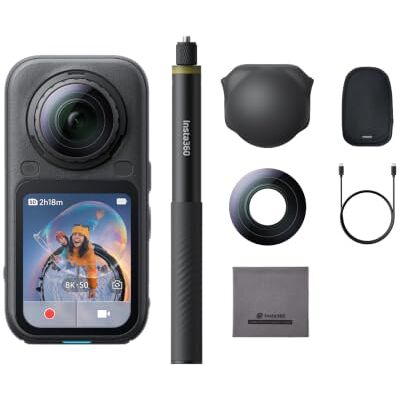 Insta360 Pacote Get-Set X6 câmara 360 8K com sensores 1/1,1'' Câmara de ação, 2 sensores quadrados personalizados de 1/1,1", chip triplo IA, lente substituível 2.0, 140 min de vídeo 8K Insta360 Pacote Get-Set X6 câmara 360 8K com sensores 1/1,1'' Câmara de ação, 2 sensores quadrados personalizados de 1/1,1", chip triplo IA, lente substituível 2.0, 140 min de vídeo 8K