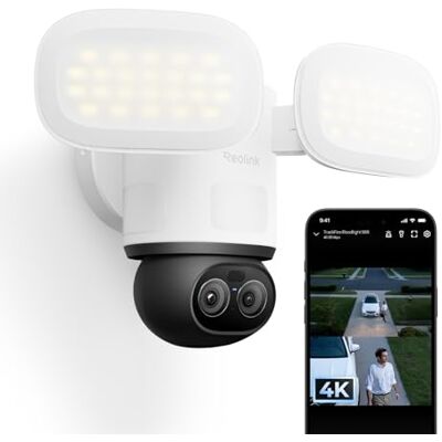 Reolink Câmara de vigilância WiFi exterior 4K PTZ, TrackFlex Floodlight Reolink Câmara de vigilância WiFi exterior 4K PTZ, TrackFlex Floodlight