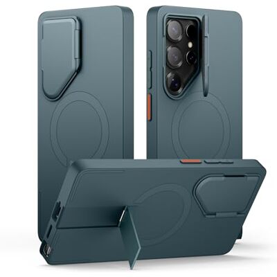 SURITCH Capa magnética compatível com Samsung Galaxy S25 Ultra com suporte e cobertura protetora da câmera, proteção de capa anti-golpes-lago verde profundo SURITCH Capa magnética compatível com Samsung Galaxy S25 Ultra com suporte e cobertura protetora da câmera, proteção de capa anti-golpes-lago verde profundo