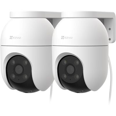 EZVIZ 2PCS Câmara de vigilância para exterior por Wi-Fi 360°, Câmara IP de segurança 1080P, visão noturna a cores, deteção de IA de pessoas, seguimento automático, áudio bidirecional, sirene EZVIZ 2PCS Câmara de vigilância para exterior por Wi-Fi 360°, Câmara IP de segurança 1080P, visão noturna a cores, deteção de IA de pessoas, seguimento automático, áudio bidirecional, sirene