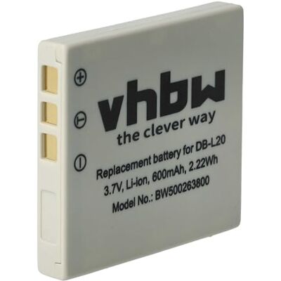 vhbw 1 x bateria compatível com Sanyo Xacti VPC-C6, VPC-C40, VPC-J4 EX, VPC-C1, VPC-C4, VPC-C5 câmara (550 mAh, 3,6 V, Li-Ion) Substitui DB-L20, DB-L20A, DB-L2000000 AEX VPC-C40, VPC-J4 EX, VPC-C1, VPC-C4, VPC-C5 cámara (550 mAh, 3,6 V, Li-Ion) Reemplaz vhbw 1 x bateria compatível com Sanyo Xacti VPC-C6, VPC-C40, VPC-J4 EX, VPC-C1, VPC-C4, VPC-C5 câmara (550 mAh, 3,6 V, Li-Ion) Substitui DB-L20, DB-L20A, DB-L2000000 AEX VPC-C40, VPC-J4 EX, VPC-C1, VPC-C4, VPC-C5 cámara (550 mAh, 3,6 V, Li-Ion) Reemplaz