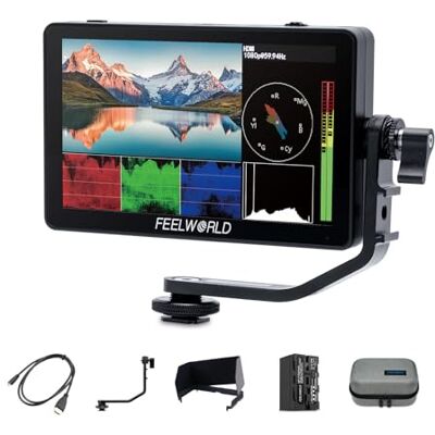 Feelworld F6 Plus 6 polegadas On Camera Field monitor DSLR câmara ecrã tátil HDR 3D Lut Waveform Full HD 1920 x 1080 IPS vídeo Peaking Focus Assist com 4K HDMI tipo C 8,4 V DC Output com bateria F755 Feelworld F6 Plus 6 polegadas On Camera Field monitor DSLR câmara ecrã tátil HDR 3D Lut Waveform Full HD 1920 x 1080 IPS vídeo Peaking Focus Assist com 4K HDMI tipo C 8,4 V DC Output com bateria F755