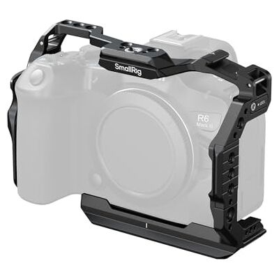 SMALLRIG Gaiola para câmara Canon R6 Mark III / R6 Mark II, trilhos OTAN HawkLock Trilhos duplos OTAN, placa de desbloqueio rápido para arca, compatível com DJI RS 3 / RS 3 Pro/RS 4 / RS 4 Pro SMALLRIG Gaiola para câmara Canon R6 Mark III / R6 Mark II, trilhos OTAN HawkLock Trilhos duplos OTAN, placa de desbloqueio rápido para arca, compatível com DJI RS 3 / RS 3 Pro/RS 4 / RS 4 Pro