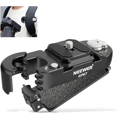 NEEWER Clipe de câmara para mochila com placa QR quadrada, trava de segurança melhorada, clipe de cinto para câmara de libertação rápida, correia de mochila compatível com Peak Design PD QR Canon NEEWER Clipe de câmara para mochila com placa QR quadrada, trava de segurança melhorada, clipe de cinto para câmara de libertação rápida, correia de mochila compatível com Peak Design PD QR Canon