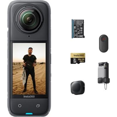Insta360 X4 Peter McKinnon Edition Câmara de ação impermeável 8K 360°, vídeo grande ângulo 4K, efeito Selfie invisível, protetor de lente removível, edição de IA, estabilização Insta360 X4 Peter McKinnon Edition Câmara de ação impermeável 8K 360°, vídeo grande ângulo 4K, efeito Selfie invisível, protetor de lente removível, edição de IA, estabilização