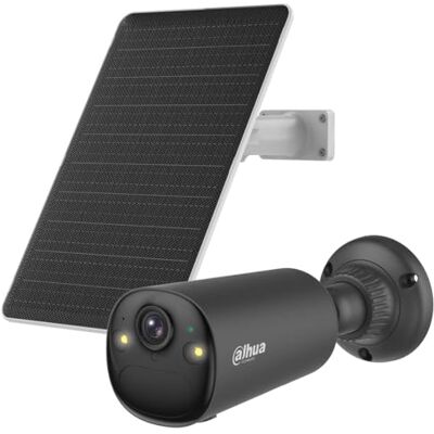 Dahua Apollo Bullet C1 4MP Kit de câmara de vigilância inteligente com banda dupla sem fios com AOV, Wi-Fi 6, inclui painel solar (preto) Dahua Apollo Bullet C1 4MP Kit de câmara de vigilância inteligente com banda dupla sem fios com AOV, Wi-Fi 6, inclui painel solar (preto)