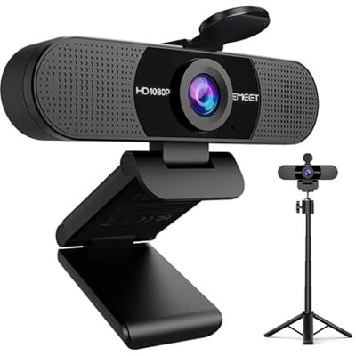 eMeet Câmera e Webcam C960 com tripé, 1080p com microfone, altura ajustável, capa de privacidade, plug & play eMeet Câmera e Webcam C960 com tripé, 1080p com microfone, altura ajustável, capa de privacidade, plug & play