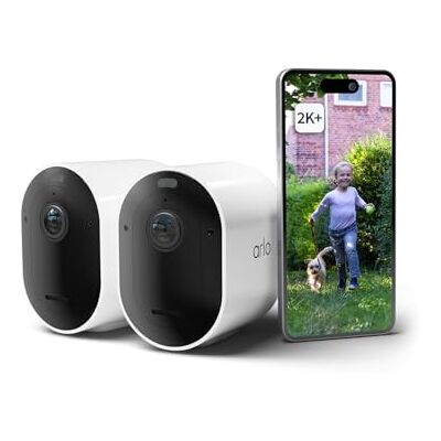 Arlo Pro 5 Câmara de Vigilância WiFi Exterior 2K, Câmara de Vigilância WiFi Interior, Sensor de Movimento, Alarmes para Casa, Visão Noturna a Cores, Teste Secure Incluído, 2 Câmaras, Brancas Arlo Pro 5 Câmara de Vigilância WiFi Exterior 2K, Câmara de Vigilância WiFi Interior, Sensor de Movimento, Alarmes para Casa, Visão Noturna a Cores, Teste Secure Incluído, 2 Câmaras, Brancas