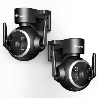 Ctronics Câmara de vigilância WiFi exterior 2K 3MP, seguimento automático 8 posições pré-estabelecidas, visão noturna colorida de 30 m, luz LED e sereia personalizável, PC/App, FTP/NAS/Cloud Ctronics Câmara de vigilância WiFi exterior 2K 3MP, seguimento automático 8 posições pré-estabelecidas, visão noturna colorida de 30 m, luz LED e sereia personalizável, PC/App, FTP/NAS/Cloud