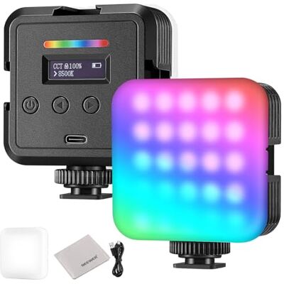 NEEWER Luz Magnética RGB para Câmara, 360° a Cores Completas RGB61 CRI97+ 2500-8500K 2000mAh Pequeno Painel LED Portátil, Luz para Fotografia Gravação Streaming, 3 Sapata Fria, 20 Cenas & Pano de NEEWER Luz Magnética RGB para Câmara, 360° a Cores Completas RGB61 CRI97+ 2500-8500K 2000mAh Pequeno Painel LED Portátil, Luz para Fotografia Gravação Streaming, 3 Sapata Fria, 20 Cenas & Pano de