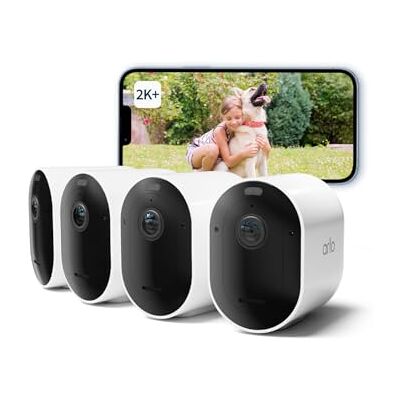 Arlo Pro 5 Câmara de Vigilância WiFi Exterior 2K, Câmara de Vigilância WiFi Interior, Sensor de Movimento, Alarmes Para Casa, Visão Noturna a Cores, Teste Secure Incluído, 4 Câmaras, Brancas Arlo Pro 5 Câmara de Vigilância WiFi Exterior 2K, Câmara de Vigilância WiFi Interior, Sensor de Movimento, Alarmes Para Casa, Visão Noturna a Cores, Teste Secure Incluído, 4 Câmaras, Brancas