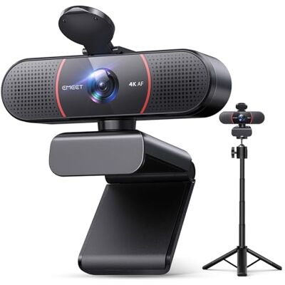 eMeet C960 4K Kit de câmara Web, câmara Web UHD com cobertura de lente e microfone duplo, foco automático TOF, câmara de transmissão de 66° com correção automática de luz, para PC para Zoom, Linux eMeet C960 4K Kit de câmara Web, câmara Web UHD com cobertura de lente e microfone duplo, foco automático TOF, câmara de transmissão de 66° com correção automática de luz, para PC para Zoom, Linux