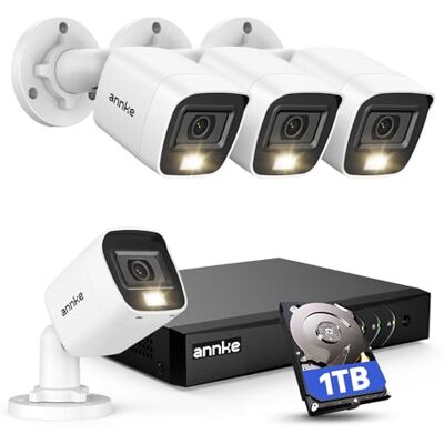 ANNKE 1080P Sistema câmaras de segurança com fio, 3K DVR 8 canais 1 TB HDD 5MP Lite DVR com detecção AI pessoas/veículos, 4 câmaras 1080p visão noturna colorida kit de videovigilância CCTV, IP67 ANNKE 1080P Sistema câmaras de segurança com fio, 3K DVR 8 canais 1 TB HDD 5MP Lite DVR com detecção AI pessoas/veículos, 4 câmaras 1080p visão noturna colorida kit de videovigilância CCTV, IP67