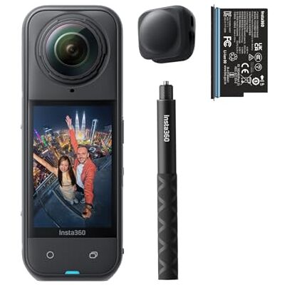 Insta360 X5 Paquete de Principiante Negro- Cámara 8K 360°, sensores 1/1,28" Câmara desportiva resistente à água, líder com pouca luz, lente substituível, bateria de 3 h, estabilização, câmara de ação Insta360 X5 Paquete de Principiante Negro- Cámara 8K 360°, sensores 1/1,28" Câmara desportiva resistente à água, líder com pouca luz, lente substituível, bateria de 3 h, estabilização, câmara de ação