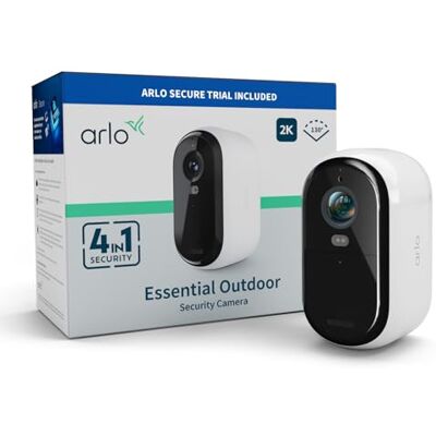 Arlo Essential 2 2 K câmara WiFi exterior 2 K sem cabos, bateria de 6 meses, visão noturna colorida, luz, sereia, áudio bidirecional, branco Arlo Essential 2 2 K câmara WiFi exterior 2 K sem cabos, bateria de 6 meses, visão noturna colorida, luz, sereia, áudio bidirecional, branco