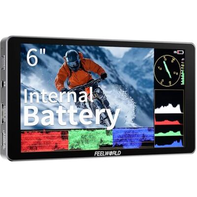 Feelworld P6XL Monitor de câmara de 6 polegadas com bateria incorporada ecrã táctil de alumínio de 1200 nits forma de onda de alto brilho HDR 4K entrada HDMI e saída 3D LUT leve Feelworld P6XL Monitor de câmara de 6 polegadas com bateria incorporada ecrã táctil de alumínio de 1200 nits forma de onda de alto brilho HDR 4K entrada HDMI e saída 3D LUT leve