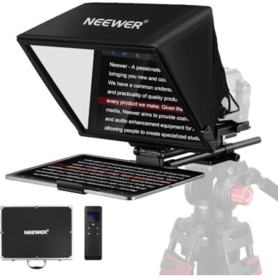 NEEWER Teleprompter C12 design modular com 15 mm LWS Rod Clamp, RT113 controlo remoto, controlo remoto, controlo de aplicação, 12" divisor de feixe, Snap in 501 PL QR placa compatível com LWS base Camera Cage Shoulder Rig NEEWER Teleprompter C12 design modular com 15 mm LWS Rod Clamp, RT113 controlo remoto, controlo remoto, controlo de aplicação, 12" divisor de feixe, Snap in 501 PL QR placa compatível com LWS base Camera Cage Shoulder Rig