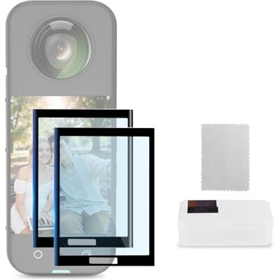 NEEWER X4/X5 Protetores de ecrã acessórios kit (pacote de 2) compatível com câmara ação insta 360 x 5 Insta360 X4, película protetora ecrã tátil vidro temperado HD 9H anti-riscos, CA146 NEEWER X4/X5 Protetores de ecrã acessórios kit (pacote de 2) compatível com câmara ação insta 360 x 5 Insta360 X4, película protetora ecrã tátil vidro temperado HD 9H anti-riscos, CA146