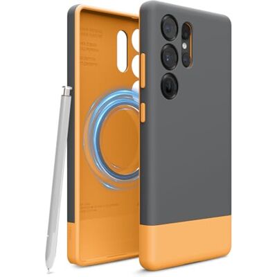 elago Compatível com capa Samsung Galaxy S25 Ultra capa deslizante magnética, recortes precisos para a câmera, magnetismo forte, capa protetora, tecnologia PC/TPU (cinzento escuro/amarelo) Recortes Precisos para la Cámara, Magnetismo Fuerte, Carcasa Pro elago Compatível com capa Samsung Galaxy S25 Ultra capa deslizante magnética, recortes precisos para a câmera, magnetismo forte, capa protetora, tecnologia PC/TPU (cinzento escuro/amarelo) Recortes Precisos para la Cámara, Magnetismo Fuerte, Carcasa Pro