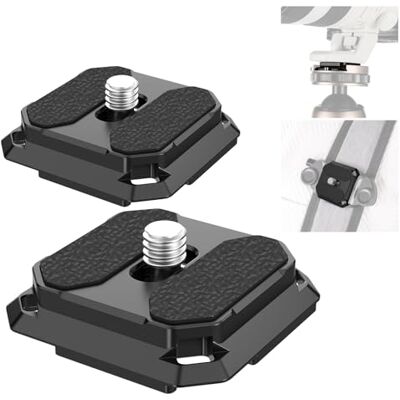 NEEWER 2 Placa de libertação rápida 38 mm arca quadrada tipo QR placa montagem de câmara compatível com Peak Design Capture V3 Clip cabeça tripé correia interruptor rápido 4 pinos de segurança QPR-5 para Cámara Strap Clip, Trípode Head To Shoulder Strap NEEWER 2 Placa de libertação rápida 38 mm arca quadrada tipo QR placa montagem de câmara compatível com Peak Design Capture V3 Clip cabeça tripé correia interruptor rápido 4 pinos de segurança QPR-5 para Cámara Strap Clip, Trípode Head To Shoulder Strap