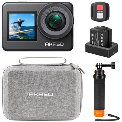 AKASO Pack de Mergulho Brave 7 Câmara Desportiva 4K 20MP WiFi Câmara de Ação para Surf e Mergulho Câmara Aquática Submergível com Empunhadura Flutuante Impermeável com Dupla Tela 2 Baterias Camara Acuatica Sumergible con Empuñadura Flotante Impermeable AKASO Pack de Mergulho Brave 7 Câmara Desportiva 4K 20MP WiFi Câmara de Ação para Surf e Mergulho Câmara Aquática Submergível com Empunhadura Flutuante Impermeável com Dupla Tela 2 Baterias Camara Acuatica Sumergible con Empuñadura Flotante Impermeable