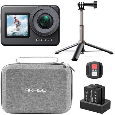 AKASO Conjunto de criador Brave 7 câmara desportiva 4K WiFi 20 MP, saco de armazenamento para câmara de ação, câmara aquática submergível com 60 cm vara selfie com 2 x 1350 mAh baterias Camara Acuatica Sumergible con Bolsa de Almacenamiento, 60CM Palo S AKASO Conjunto de criador Brave 7 câmara desportiva 4K WiFi 20 MP, saco de armazenamento para câmara de ação, câmara aquática submergível com 60 cm vara selfie com 2 x 1350 mAh baterias Camara Acuatica Sumergible con Bolsa de Almacenamiento, 60CM Palo S