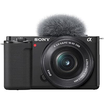 Sony Alpha ZV-E10L Câmara vlog sem espelho de lentes intercambiáveis com lente de kit Power Zoom de 16 50 mm f/3,5 5,6, ecrã de ângulo variável para vlogging, cor preta Sony Alpha ZV-E10L Câmara vlog sem espelho de lentes intercambiáveis com lente de kit Power Zoom de 16 50 mm f/3,5 5,6, ecrã de ângulo variável para vlogging, cor preta