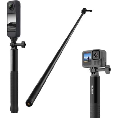 TELESIN ° Vara Selfie extensível de 150 cm/59" para GoPro Hero 13 12 11 10 9, dji Osmo Action 5 Pro 4 3, Insta360 X4 X3 Ace Pro, acessório portátil para Vlogs TELESIN ° Vara Selfie extensível de 150 cm/59" para GoPro Hero 13 12 11 10 9, dji Osmo Action 5 Pro 4 3, Insta360 X4 X3 Ace Pro, acessório portátil para Vlogs