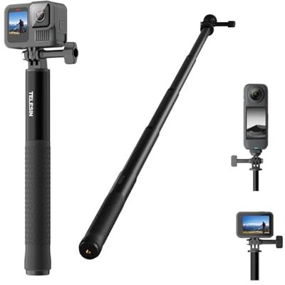 TELESIN ° 90 cm/Vara selfie para GoPro Hero 13 12 11 10 9, dji Osmo Action 5 Pro 4 3, Insta360 x 5 X4 Ace Pro, bastão de selfie invisível 153 cm, Selfie Stick Extension. Sível de alumínio TELESIN ° 90 cm/Vara selfie para GoPro Hero 13 12 11 10 9, dji Osmo Action 5 Pro 4 3, Insta360 x 5 X4 Ace Pro, bastão de selfie invisível 153 cm, Selfie Stick Extension. Sível de alumínio