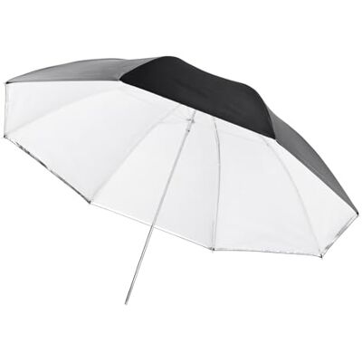 walimex pro Guarda-chuva 2 em 1 de 84 cm (transparente e flex), branco e preto walimex pro Guarda-chuva 2 em 1 de 84 cm (transparente e flex), branco e preto