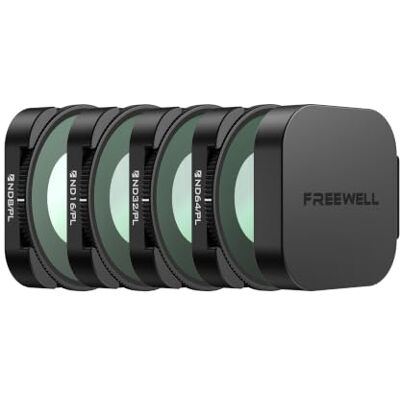 FREEWELL Bright Day ND/PL Kit de filtros para GoPro Mission 1 Pro Inclui ND8/PL, ND16/PL, ND32/PL, ND64/PL e tampa da lente para exposição intensa à luz do dia e controlo de reflexão FREEWELL Bright Day ND/PL Kit de filtros para GoPro Mission 1 Pro Inclui ND8/PL, ND16/PL, ND32/PL, ND64/PL e tampa da lente para exposição intensa à luz do dia e controlo de reflexão