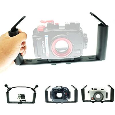 nitescuba Alça subaquática bandeja de montagem liga de alumínio duplo portátil vídeo light sttabilizer bandeja para o corpo da câmara, cabo para configuração GoPro funciona para Hero10 nitescuba Alça subaquática bandeja de montagem liga de alumínio duplo portátil vídeo light sttabilizer bandeja para o corpo da câmara, cabo para configuração GoPro funciona para Hero10