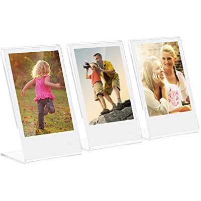Andoer 3" L-Shape acrílico moldura de fotos transparente mini stand para Fujifilm Instax Mini 7 70 90 25 26 8 50s SP-1 SP-2 filme, 3-pack Andoer 3" L-Shape acrílico moldura de fotos transparente mini stand para Fujifilm Instax Mini 7 70 90 25 26 8 50s SP-1 SP-2 filme, 3-pack