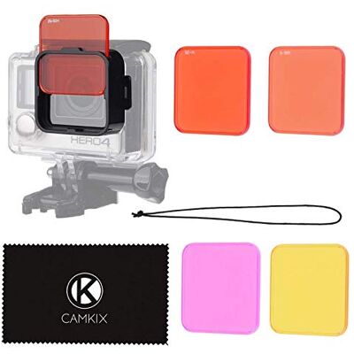 CAMKIX Filtros para lentes compatíveis com GoPro Black, Silver, + LCD, 3 Melhora as cores para várias condições de vídeo submarino e fotográfico CAMKIX Filtros para lentes compatíveis com GoPro Black, Silver, + LCD, 3 Melhora as cores para várias condições de vídeo submarino e fotográfico