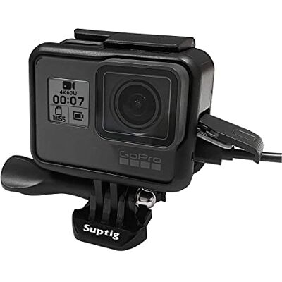 Suptig The Frame Case Suporte de capa para câmaras de ação GoPro Hero 7 Black, prateado, branco, 5, 6 e 2018 Suptig The Frame Case Suporte de capa para câmaras de ação GoPro Hero 7 Black, prateado, branco, 5, 6 e 2018