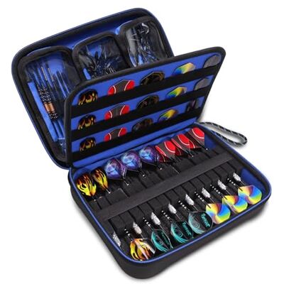 USA Gear Estojo semirrígido para dardos XL, Estojo de transporte para dardos (15), pontas de dardos, hastes de dardos, voadores de dardos e mais acessórios de dardos, compatível com dardos de ponta USA Gear Estojo semirrígido para dardos XL, Estojo de transporte para dardos (15), pontas de dardos, hastes de dardos, voadores de dardos e mais acessórios de dardos, compatível com dardos de ponta