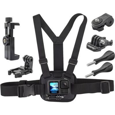 Suptig Suporte no peito, alça ajustável no peito, material respirável para GoPro Hero 13/12/11/10/9/8/7/6/5/4/3, AKASO, DJI osmo e mais câmaras de ação (preto) Suptig Suporte no peito, alça ajustável no peito, material respirável para GoPro Hero 13/12/11/10/9/8/7/6/5/4/3, AKASO, DJI osmo e mais câmaras de ação (preto)