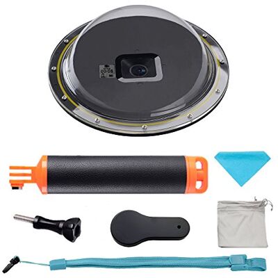 Suptig Capa submarina em forma de cúpula para GoPro Hero 7 Black/Hero 6/Hero 5 com capa impermeável e barra flutuante para mergulho, snorkeling, fotografia subaquática Suptig Capa submarina em forma de cúpula para GoPro Hero 7 Black/Hero 6/Hero 5 com capa impermeável e barra flutuante para mergulho, snorkeling, fotografia subaquática