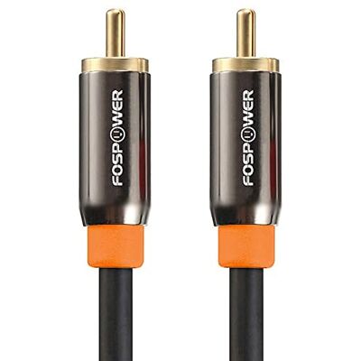 FosPower Cable RCA áudio coaxial macho a macho para altifalante 1,8 m FosPower Cable RCA áudio coaxial macho a macho para altifalante 1,8 m