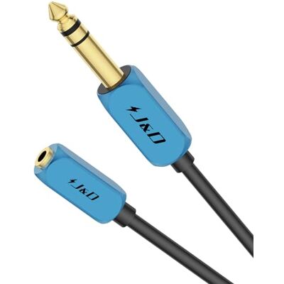 J&D Adaptador de auriculares de 6,35 mm a 3,5 mm, cabo de extensão de áudio estéreo de 3,5 mm 1/8 de polegadas TRS fêmea a 6,35 mm TRS macho com carcaça de liga de alumínio resistente, 2,7 m J&D Adaptador de auriculares de 6,35 mm a 3,5 mm, cabo de extensão de áudio estéreo de 3,5 mm 1/8 de polegadas TRS fêmea a 6,35 mm TRS macho com carcaça de liga de alumínio resistente, 2,7 m