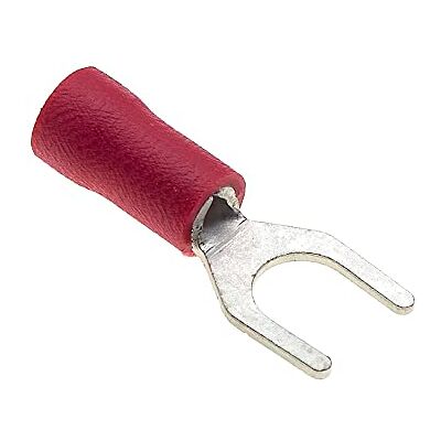 Keple Terminal de forquilha, pacote de 100 vermelho, 18A, 5mm conectores de forquilha termorretráteis, conectores de cobre estanhado, terminais de cabo tipo U isolados Keple Terminal de forquilha, pacote de 100 vermelho, 18A, 5mm conectores de forquilha termorretráteis, conectores de cobre estanhado, terminais de cabo tipo U isolados
