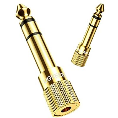 UGREEN Adaptador Audio Jack 3.5 a 6.3 Clavija a Minijack 2 Pack Conector 6,35 macho a 3,5 fêmea HiFi som para piano elétrico teclado amplificador guitarra auricular misturador, UGREEN Adaptador Audio Jack 3.5 a 6.3 Clavija a Minijack 2 Pack Conector 6,35 macho a 3,5 fêmea HiFi som para piano elétrico teclado amplificador guitarra auricular misturador,