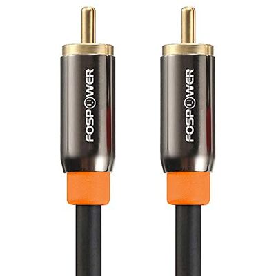FosPower Cabo RCA áudio de 90 cm, RCA macho para homem, premium com 24 K Conectores de ouro chapeados S/PDIF Digital cabo coaxial áudio digital para alto-falante, TV, HiFi, etc FosPower Cabo RCA áudio de 90 cm, RCA macho para homem, premium com 24 K Conectores de ouro chapeados S/PDIF Digital cabo coaxial áudio digital para alto-falante, TV, HiFi, etc