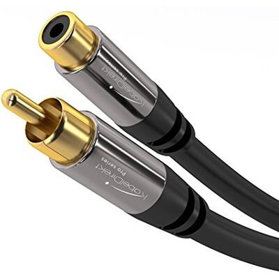 KabelDirekt – Cabo de extensão Cinch, áudio/digital/vídeo, 2 m (cabo coaxial, conectores macho/fêmea RCA, para subwoofer/amplificador/HiFi, áudio analógico/digital ou vídeo composto, 75 ohm) KabelDirekt – Cabo de extensão Cinch, áudio/digital/vídeo, 2 m (cabo coaxial, conectores macho/fêmea RCA, para subwoofer/amplificador/HiFi, áudio analógico/digital ou vídeo composto, 75 ohm)