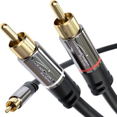 KabelDirekt – 1m Cabo RCA Coaxial (Áudio Estéreo Digital, 1 Conector RCA Macho para 2 Macho, Cabo Subwoofer, para cinema em casa, alta fidelidade) KabelDirekt – 1m Cabo RCA Coaxial (Áudio Estéreo Digital, 1 Conector RCA Macho para 2 Macho, Cabo Subwoofer, para cinema em casa, alta fidelidade)