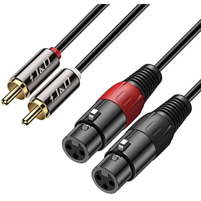 J&D Cabo de 2 RCA para 2 XLR, Divisor de Cabo Desequilibrado RCA Macho Duplo para XLR Fêmea Duplo Adaptador de Interconexão de Áudio Estéreo Duplicador para Microfone Condensador de Alta-Falante Mic J&D Cabo de 2 RCA para 2 XLR, Divisor de Cabo Desequilibrado RCA Macho Duplo para XLR Fêmea Duplo Adaptador de Interconexão de Áudio Estéreo Duplicador para Microfone Condensador de Alta-Falante Mic