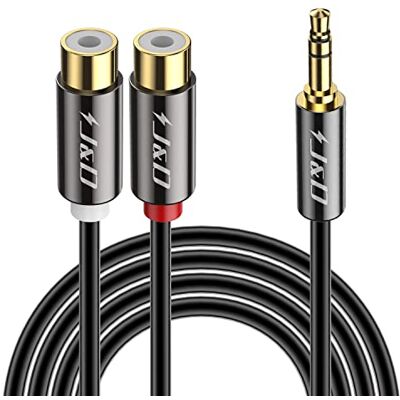 J&D 2 RCA fêmea a 3,5 mm cabo masculino, adaptador de áudio estéreo cabo de extensão, para smartphones, PC, alto-falante, TV, cinema em casa, 1,2 metros J&D 2 RCA fêmea a 3,5 mm cabo masculino, adaptador de áudio estéreo cabo de extensão, para smartphones, PC, alto-falante, TV, cinema em casa, 1,2 metros