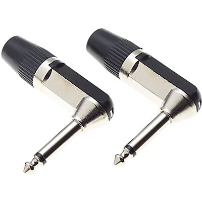 Keple 6,35 mm 1/4" Inch Mono Angled Jack Plug, 2-Pole pacote de 2, Plastic Grip Repair Jack TS Male Solder Type DIY áudio cabo conector Keple 6,35 mm 1/4" Inch Mono Angled Jack Plug, 2-Pole pacote de 2, Plastic Grip Repair Jack TS Male Solder Type DIY áudio cabo conector